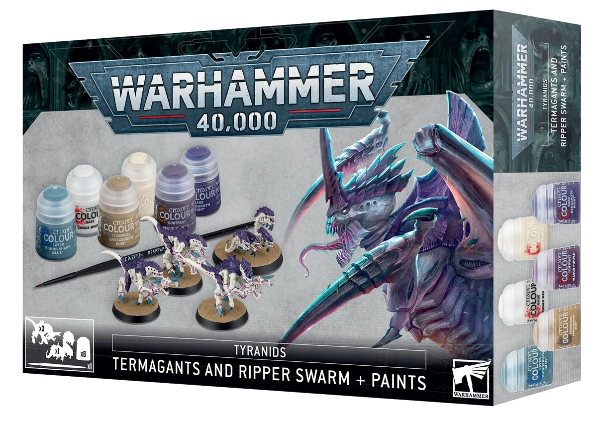 Tyranids Termagants and Ripper Swarm and Paint Set Warhammer 40000 60-13