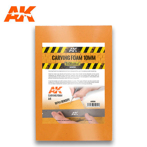 AK Interactive Carving Foam 10mm A4 Size (305 X 228 mm)