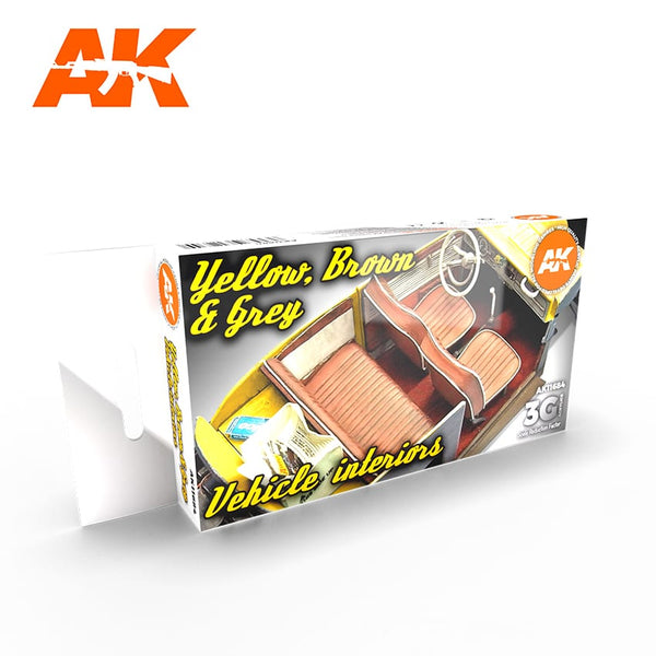 AK Interactive 3G Yellow, Brown & Grey Vehicle Interiors