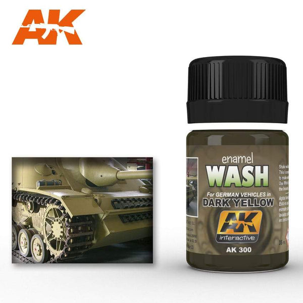 AK Interactive Wash For Dark Yellow Vehicles