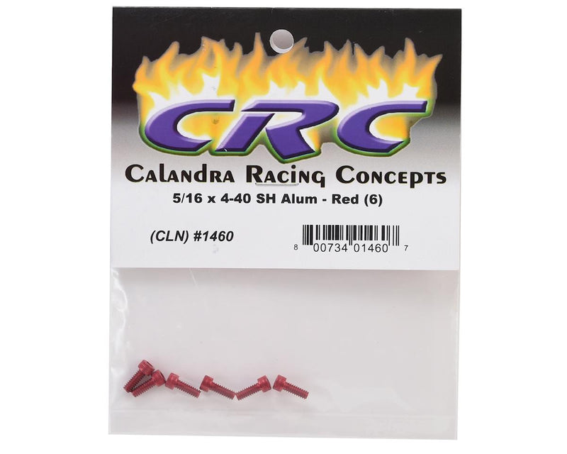 CRC 4-40x5/16 Socket Head Aluminum Screws (Red) (6)