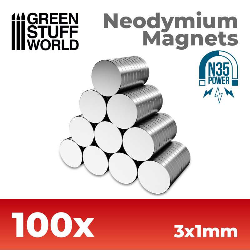 Neodymium Magnets 3x1mm - 100 units (N35)