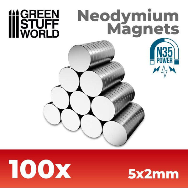 Neodymium Magnets 5x2mm - 100 units (N35)