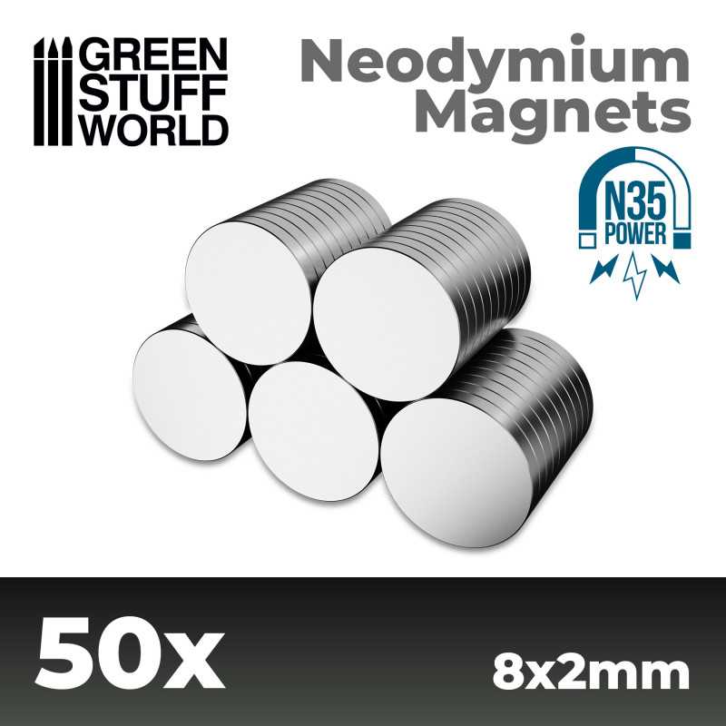 Neodymium Magnets 8x2mm - 50 units (N35)